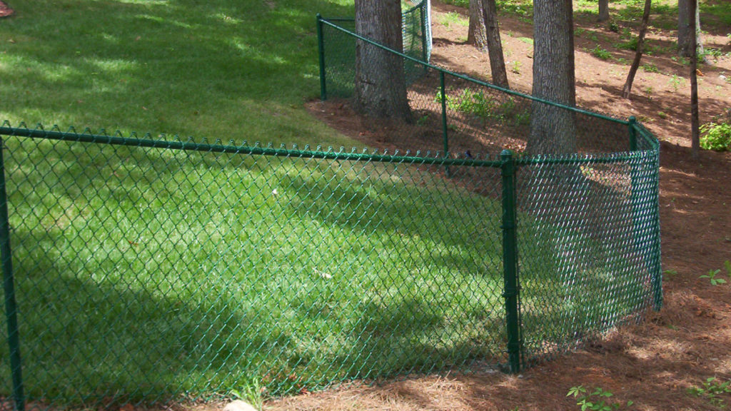 Green Vinyl chain link Garner residential fence