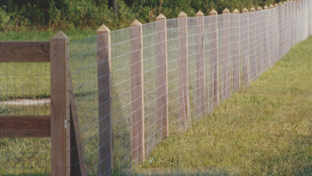 Post and wire fence Raleigh residential fence