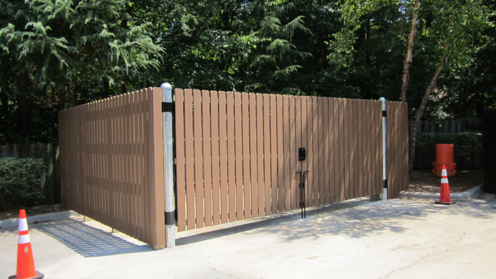 dumpster gates and enclosures City of Raleigh Police Department dumpster gate